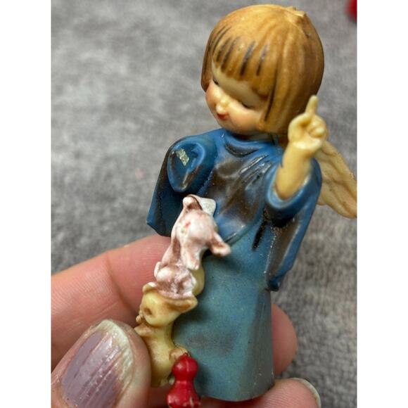 Vintage Angels w/ Animals Christmas Tree 3" Ornaments Hong Kong Arni Lot of 2 - Picture 3 of 6